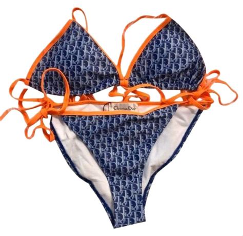 blue and orange christian dior bikini|dior monogram bikini.